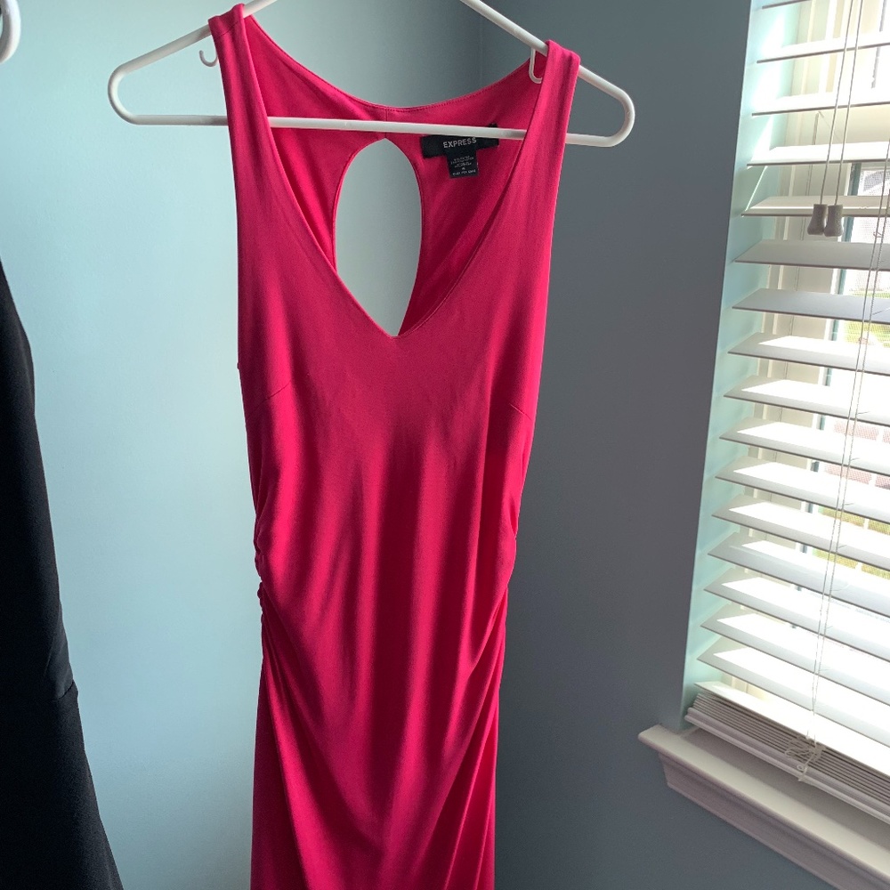 Express hot pink keyhole back dress